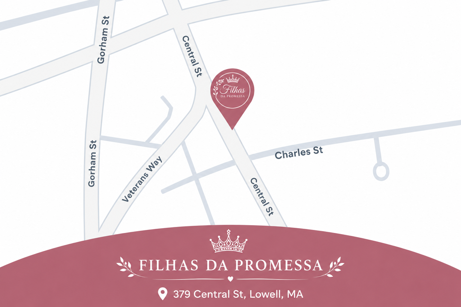 Mapa do Filhas da Promessa — 379 Central St, Lowell, MA